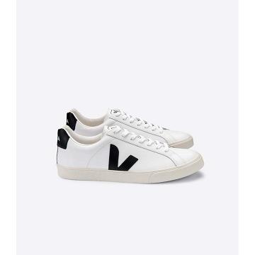 Men's Veja ESPLAR LEATHER Sneakers White/Black | ZA 306LIS